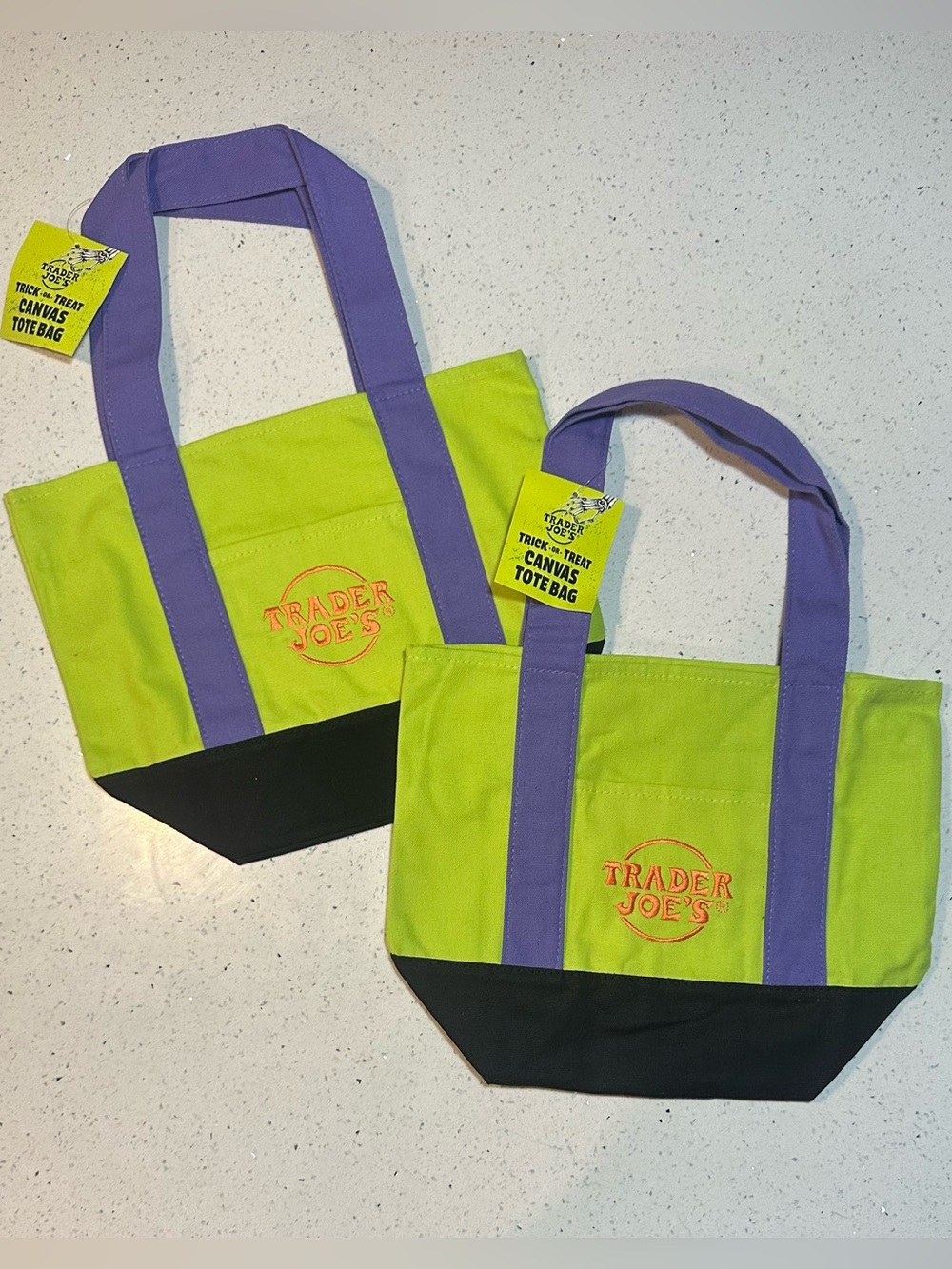 NEW! 2x Trader Joe’s rare limited edition trick or treat canvas tote bags NWT